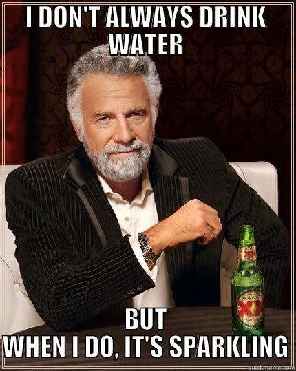 I DON'T ALWAYS DRINK WATER BUT WHEN I DO, IT'S SPARKLING The Most Interesting Man In The World