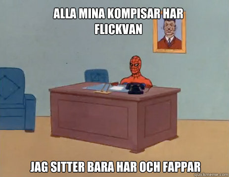 Alla mina kompisar har flickvan Jag sitter bara har och fappar  masturbating spiderman