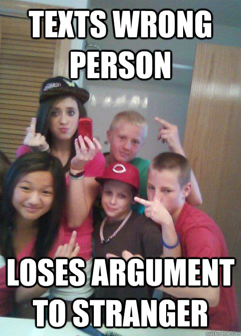 texts wrong person loses argument to stranger  douchebag 7th graders