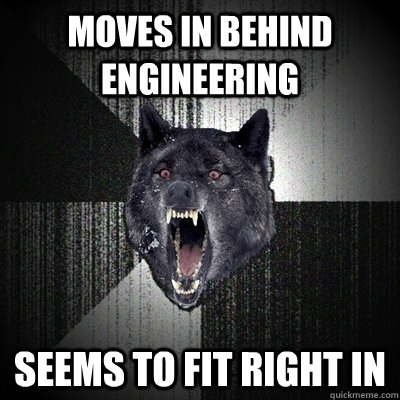 Moves In Behind Engineering  Seems To fit right in  Bullets - Insanity wolf