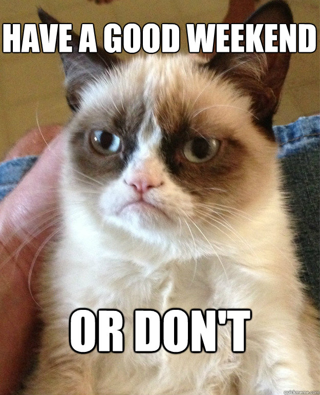 have a good weekend or don't - have a good weekend or don't  Grumpy Cat