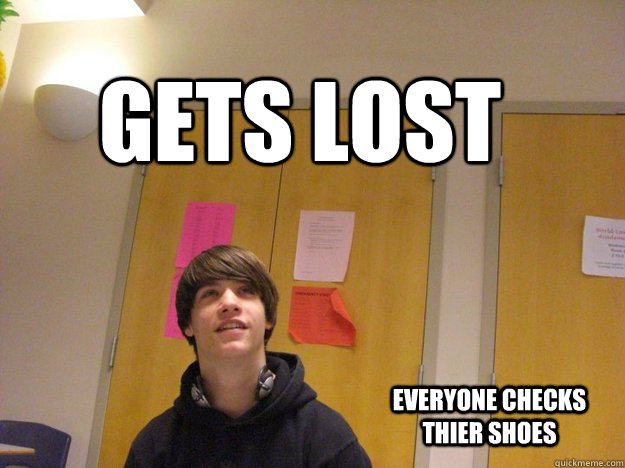 Gets lost everyone checks thier shoes - Gets lost everyone checks thier shoes  short sam