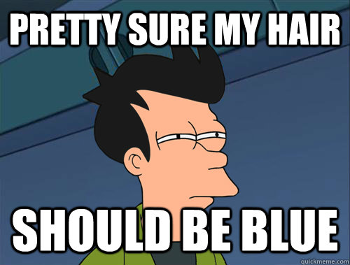Pretty sure my hair   should be blue  Parallel Fry