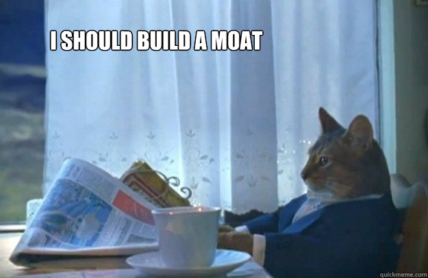 I should build a moat - I should build a moat  Sophisticated Cat