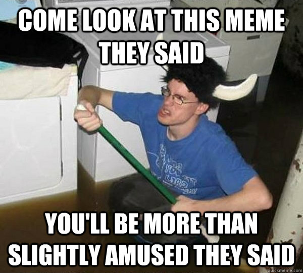 Come look at this meme they said You'll be more than slightly amused they said  They said