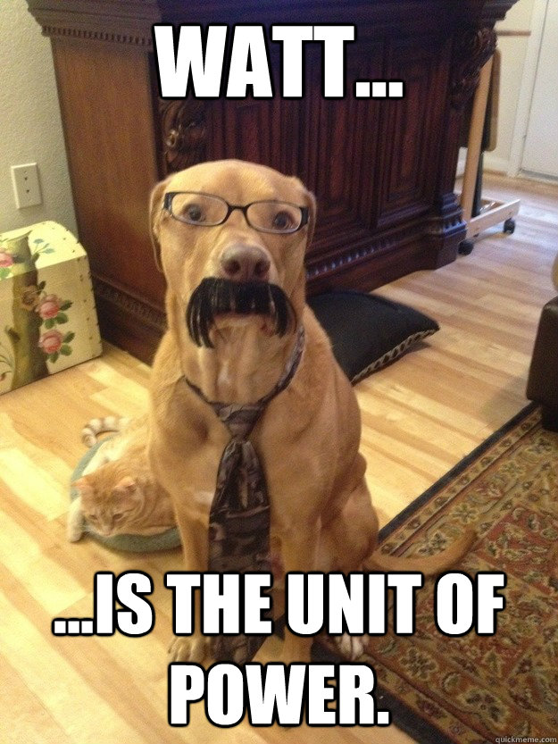 Watt... ...is the unit of power. - Watt... ...is the unit of power.  Professor Dog