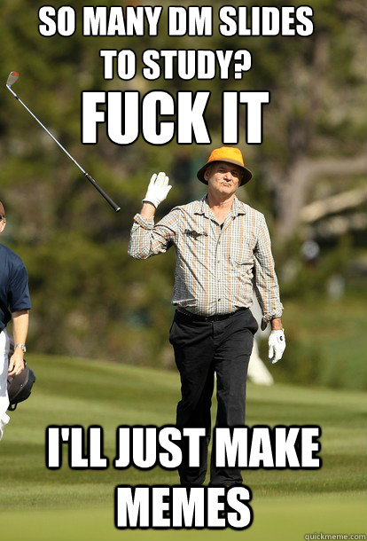 Fuck it i'll just make memes so many dm slides to study?  Bill Murray