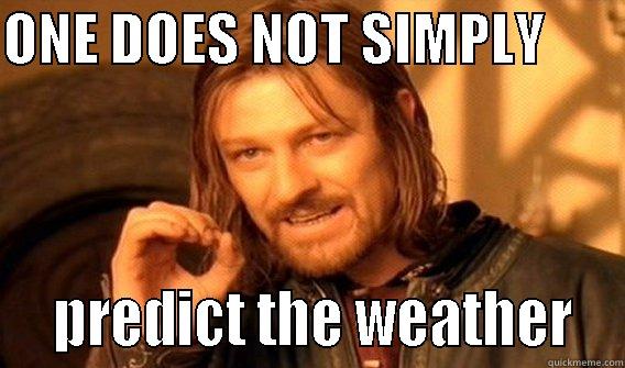 ONE DOES NOT SIMPLY          PREDICT THE WEATHER  One Does Not Simply