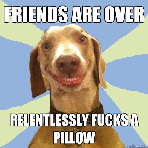 friends are over relentlessly fucks a pillow - friends are over relentlessly fucks a pillow  Disgusting Doggy