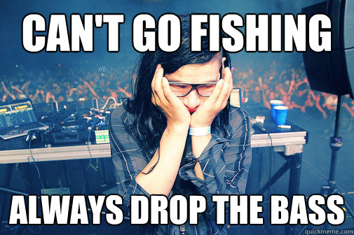 can't go fishing always drop the bass  Skrillexguiz