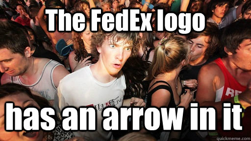 The FedEx logo has an arrow in it  Sudden Clarity Clarence