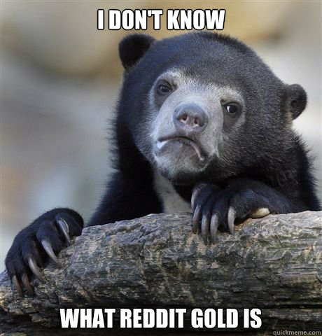 I don't know what reddit gold is - I don't know what reddit gold is  Gaybros Confession Bear