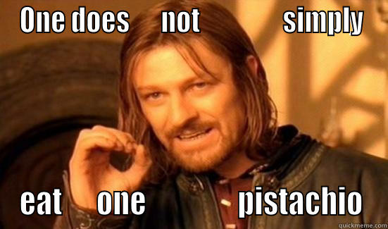 ONE DOES      NOT                SIMPLY EAT      ONE                PISTACHIO Boromir