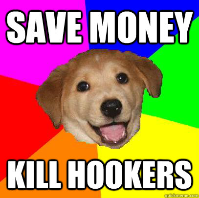 SAVE MONEY KILL HOOKERS  Advice Dog
