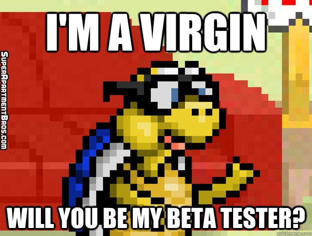 i'm a virgin will you be my beta tester?  Video Game Valentine