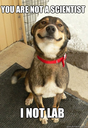 You are not a scientist I Not Lab  Good Dog Greg