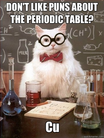 DON'T LIKE PUNS ABOUT THE PERIODIC TABLE? Cu  Chemistry Cat