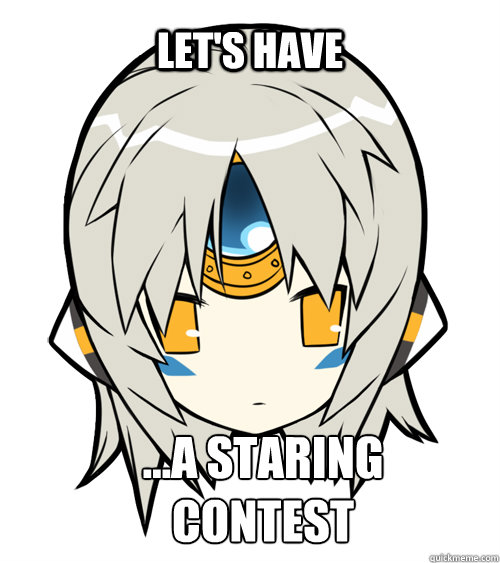 Let's have ...A staring contest  Elsword eve staring contest
