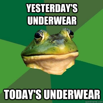 yesterday's underwear today's underwear  Foul Bachelor Frog