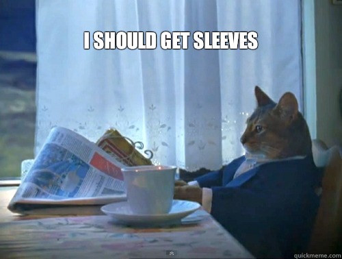 
I should get sleeves  - 
I should get sleeves   The One Percent Cat