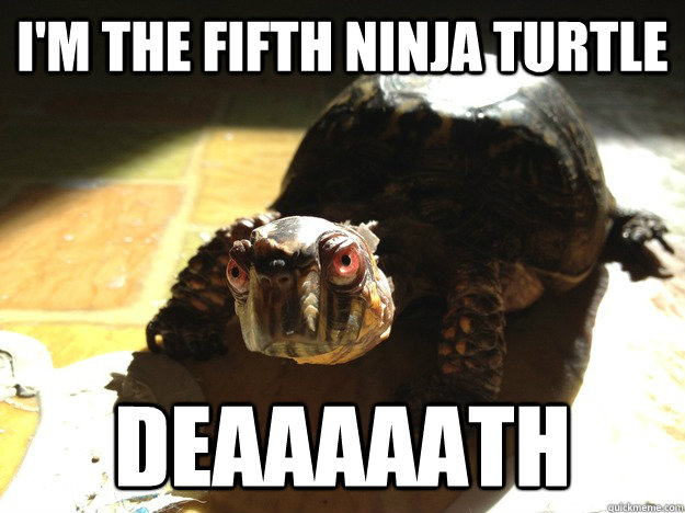 I'm the fifth ninja turtle deaaaaath - I'm the fifth ninja turtle deaaaaath  Evil Turtle