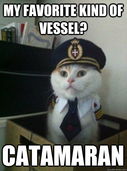 My favorite kind of vessel? Catamaran  Captain kitteh