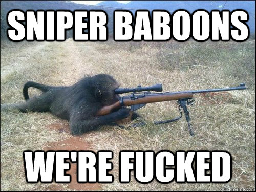 SNIPER BABOONS WE're FUCKED - SNIPER BABOONS WE're FUCKED  Its all over now