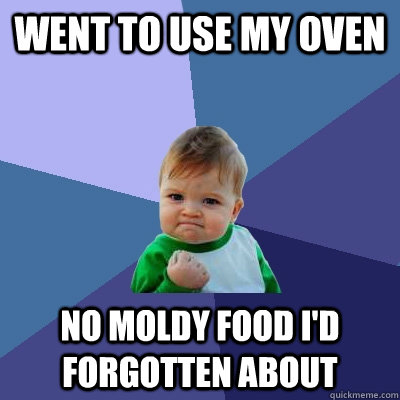 Went to use my oven No moldy food I'd Forgotten about - Went to use my oven No moldy food I'd Forgotten about  Success Kid