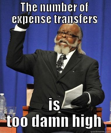 THE NUMBER OF EXPENSE TRANSFERS IS TOO DAMN HIGH The Rent Is Too Damn High