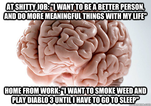 At shitty job: 