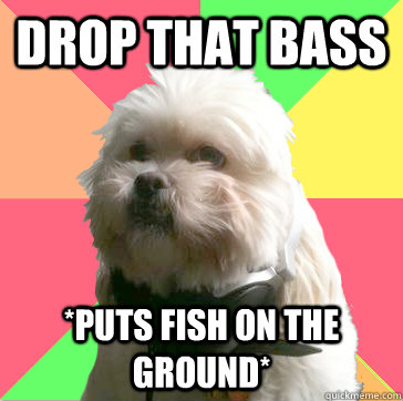 drop that bass *puts fish on the ground*  - drop that bass *puts fish on the ground*   DJ Fluffy