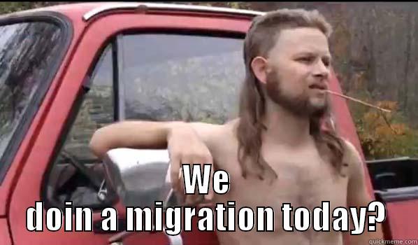  WE DOIN A MIGRATION TODAY? Almost Politically Correct Redneck