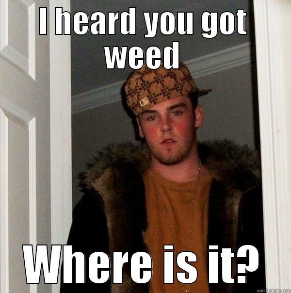 I HEARD YOU GOT WEED WHERE IS IT? Scumbag Steve