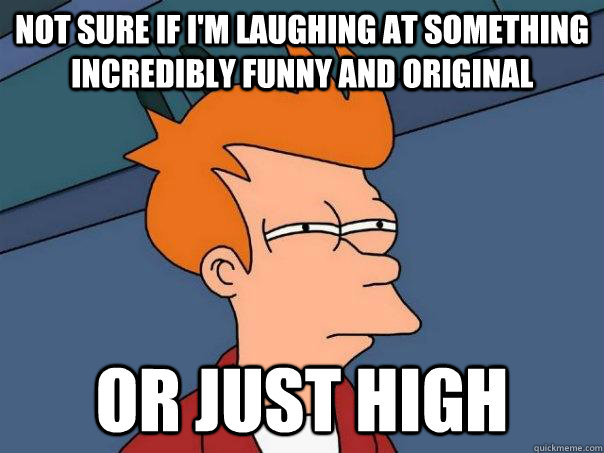 Not sure if i'm laughing at something incredibly funny and original or just high  Futurama Fry