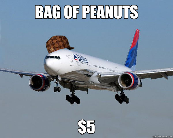 Bag of Peanuts $5  Scumbag Airline