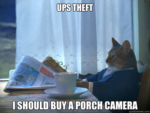 Ups theft I should buy a porch camera  The One Percent Cat