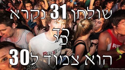 שולחן 31 נקרא כך כי הוא צמוד ל30 Sudden Clarity Clarence