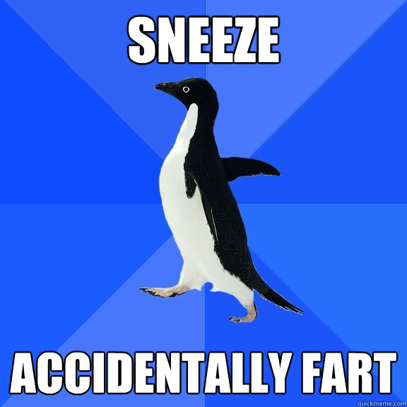 Sneeze Accidentally fart  Socially Awkward Penguin