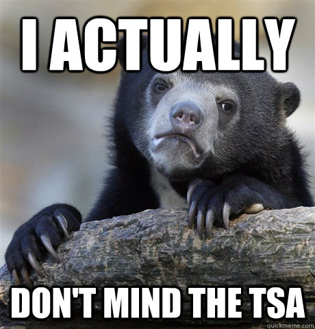 I actually don't mind the TSA - I actually don't mind the TSA  Confession Bear