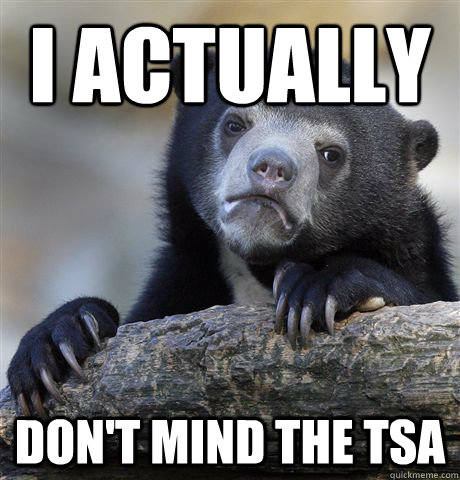I actually don't mind the TSA  Confession Bear