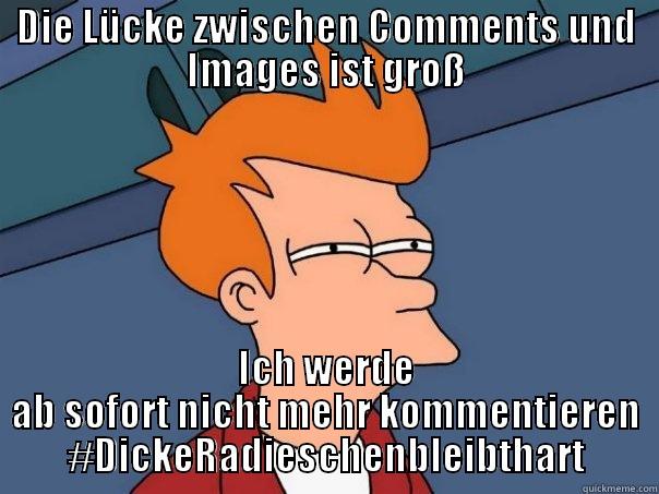 DIE LÜCKE ZWISCHEN COMMENTS UND IMAGES IST GROSS ICH WERDE AB SOFORT NICHT MEHR KOMMENTIEREN #DICKERADIESCHENBLEIBTHART Futurama Fry