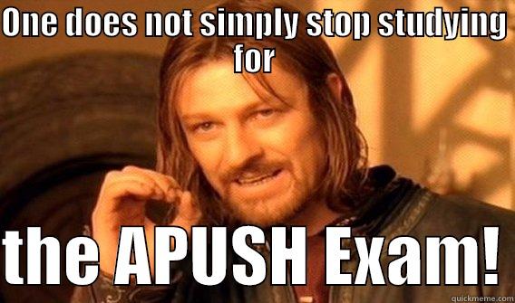 Study APUSH - ONE DOES NOT SIMPLY STOP STUDYING FOR  THE APUSH EXAM! One Does Not Simply