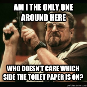 Am i the only one around here who doesn't care which side the toilet paper is on? - Am i the only one around here who doesn't care which side the toilet paper is on?  Misc