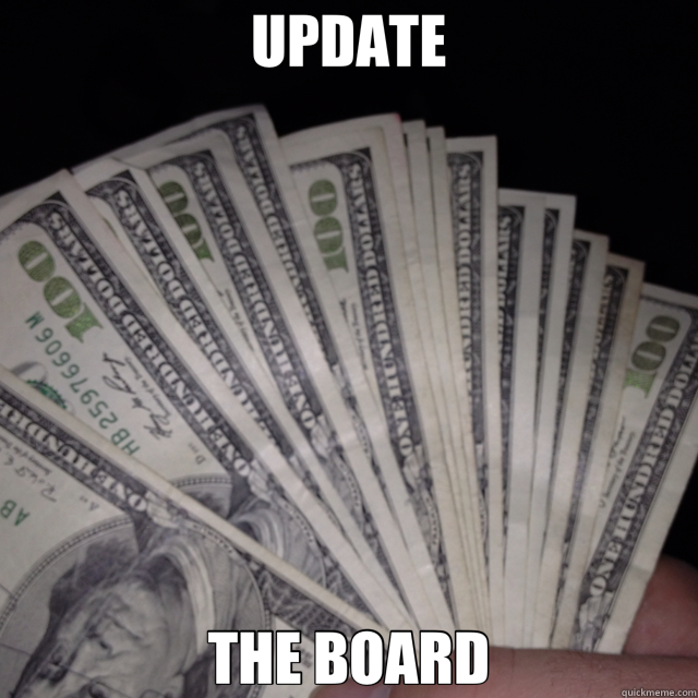 UPDATE THE BOARD - UPDATE THE BOARD  money