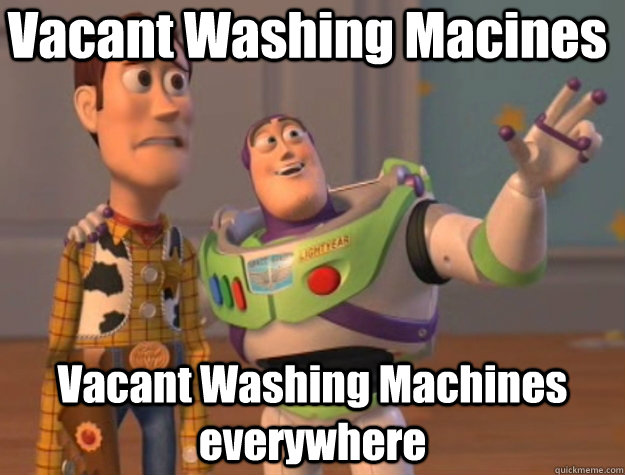 Vacant Washing Macines Vacant Washing Machines everywhere  Pinks everywhere