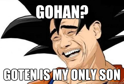 Gohan? Goten is my only son  Goten
