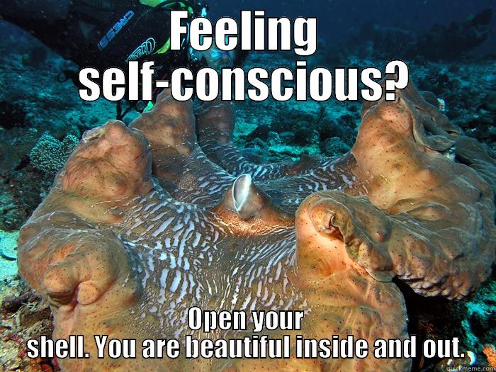 FEELING SELF-CONSCIOUS? OPEN YOUR SHELL. YOU ARE BEAUTIFUL INSIDE AND OUT. Misc