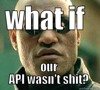 WHAT IF  OUR API WASN'T SHIT? Matrix Morpheus