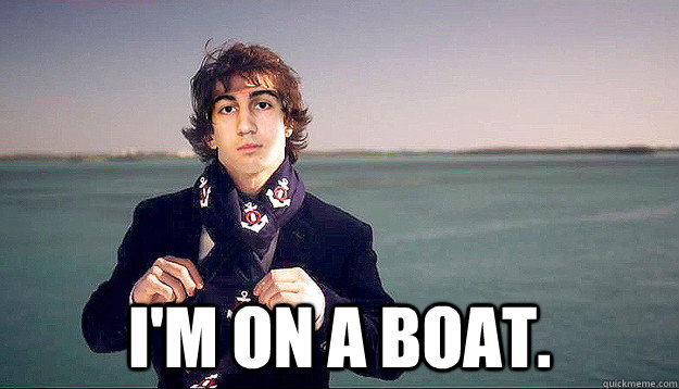  I'm on a boat. -  I'm on a boat.  on a boat