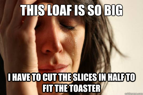 This Loaf is so big I have to cut the slices in Half to fit the toaster  First World Problems